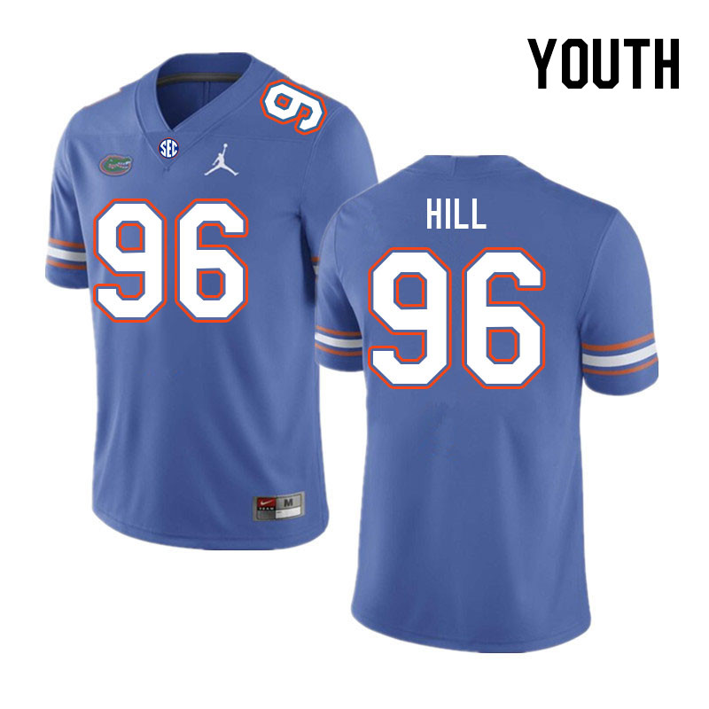 Youth #96 Gavin Hill Florida Gators College Football Jerseys Stitched Sale-Royal